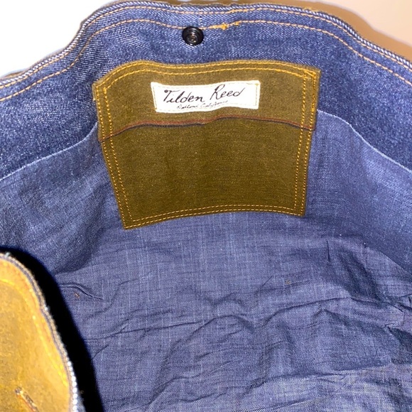 Tilden Reed one of a kind handmade men’s solid denim bag w/straps. NWOT 👖👜 - Picture 3 of 12